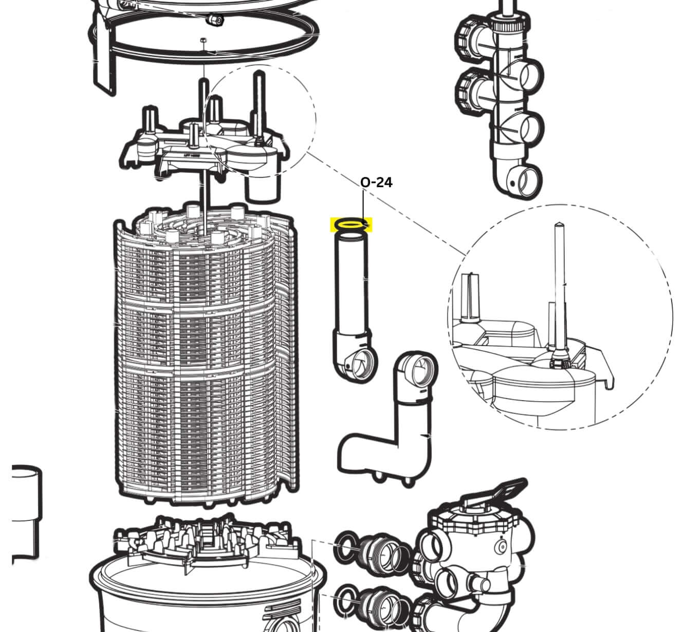 Hayward ProGrid Filter Manifold Standpipe O-Ring | 192323 | DEX2400Z5