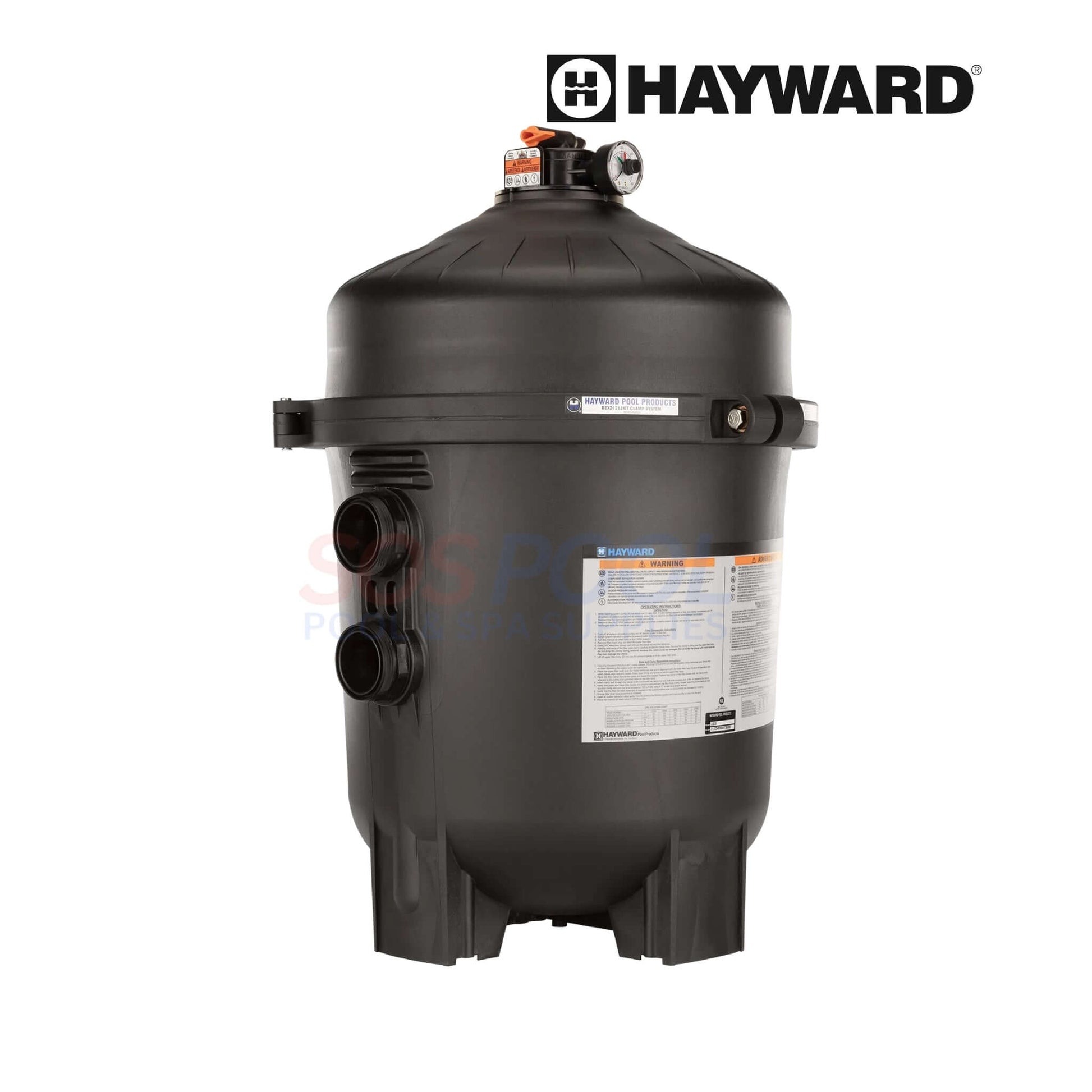 Hayward SwimClear 325 Sq Ft Cartridge Pool Filter | W3C3030 black filter with gauge, ideal for pool supplies and swimming pool parts.
