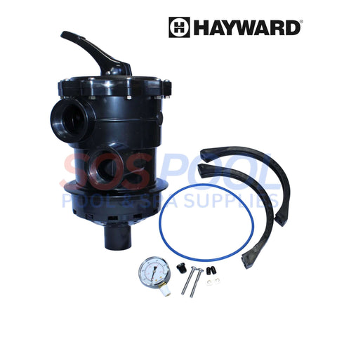 Hayward Top Mount Vari-Flo Multiport Valve with Clamp for easy pool maintenance. Use SOS Pool for quality supplies.