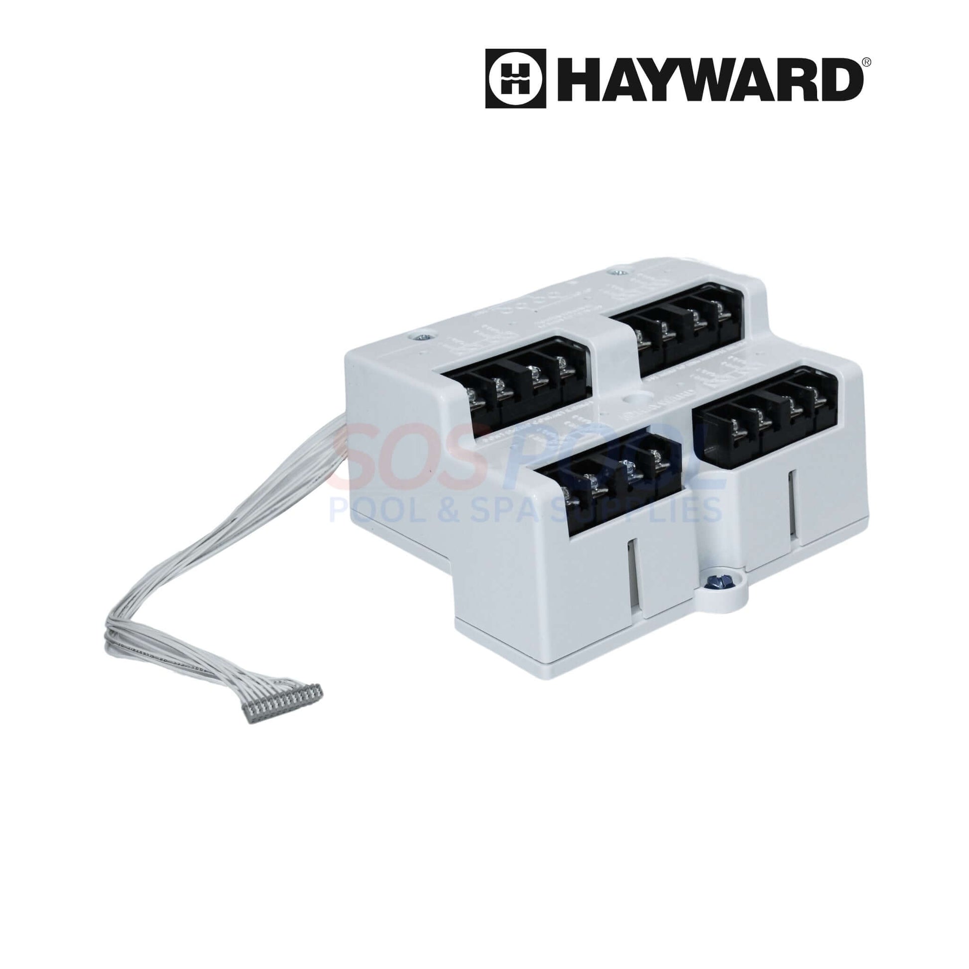 Hayward 4 Relay Module for OmniLogic, expands automation for pools and spas, part number HLRELAYBANK, SOS Pool.