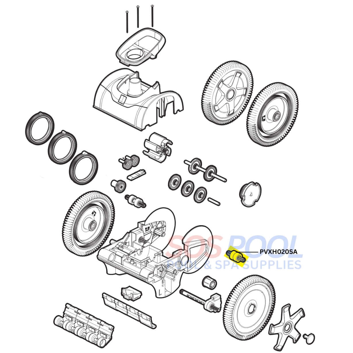 Hayward Rear Gear Shaft For 4-Wheel Cleaners | PVXH020SA
