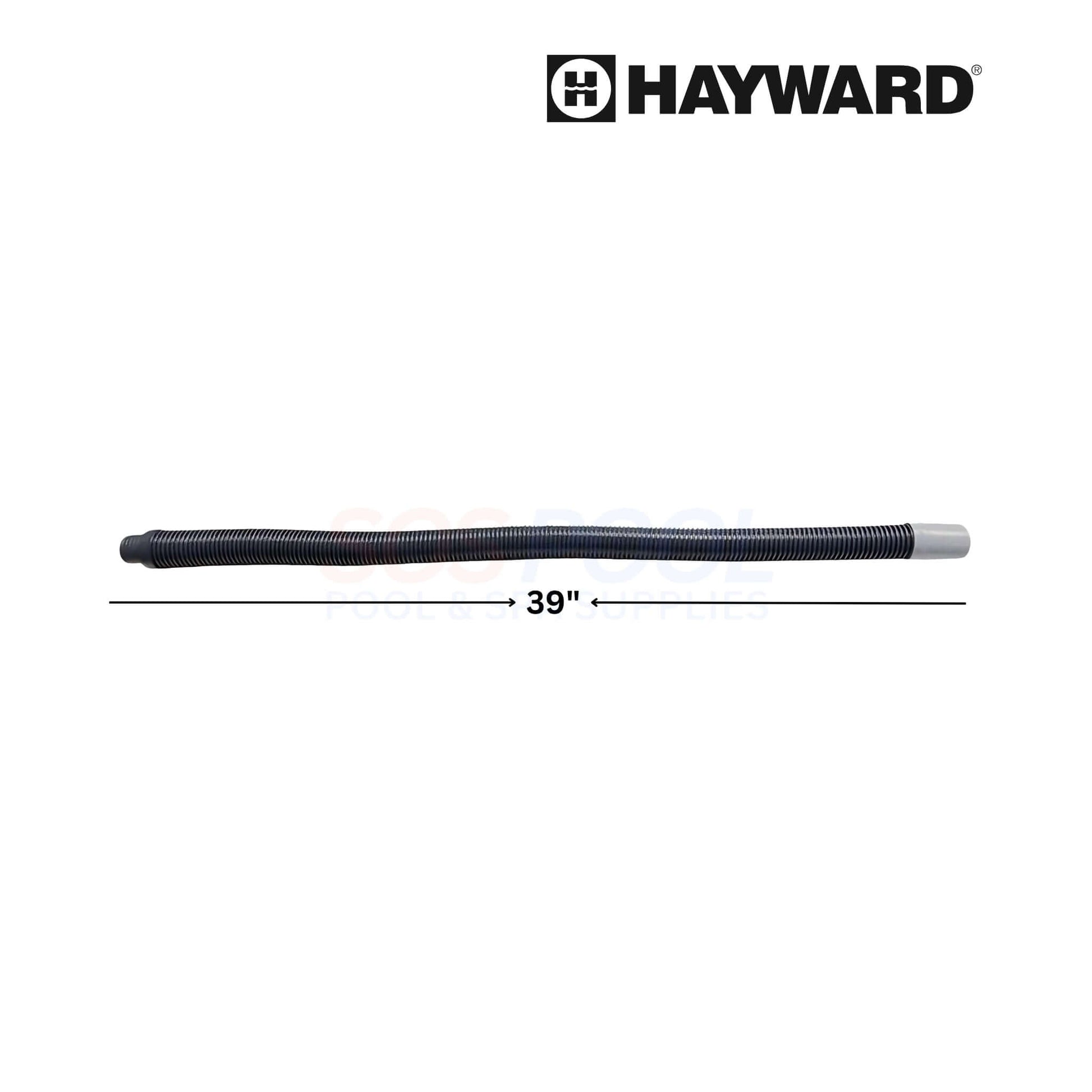 Hayward AquaNaut & TracVac Cleaner Leader Hose, 39-inch gray PVC hose, OEM part PVLHP1900GR, ideal for SOS Pool.