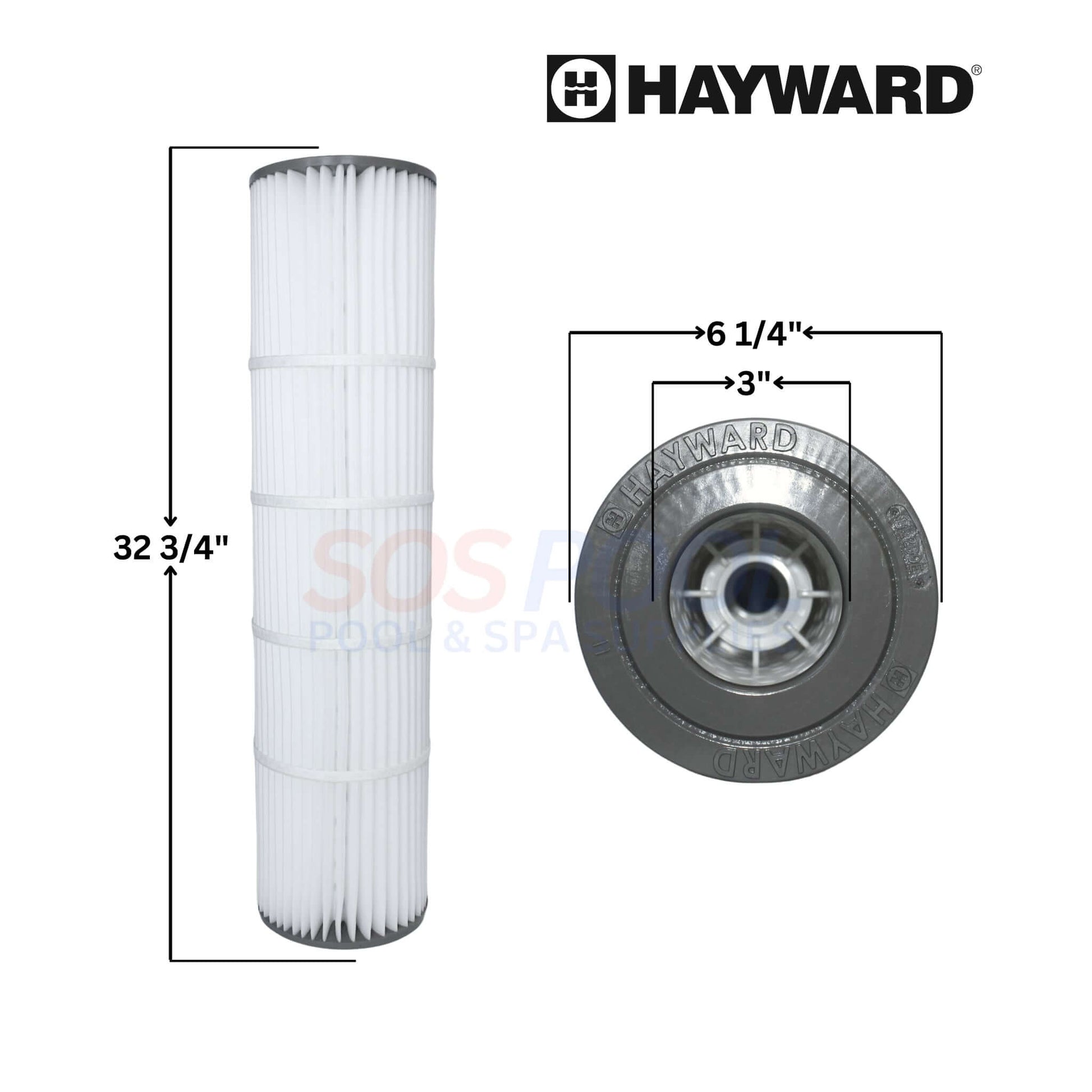 Hayward Cartridge DEX200EPAK4 for DEP80 Filters, 32 3/4" long, 4 Pack by SOS Pool, strong filtration for clean water.