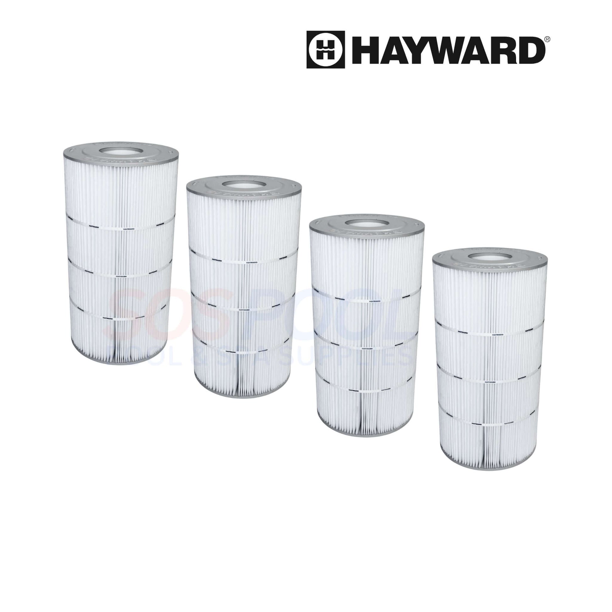 Hayward SwimClear CX100XRE cartridge filter set for swimming pool, 4 pleated filters for 100 sq ft efficiency.