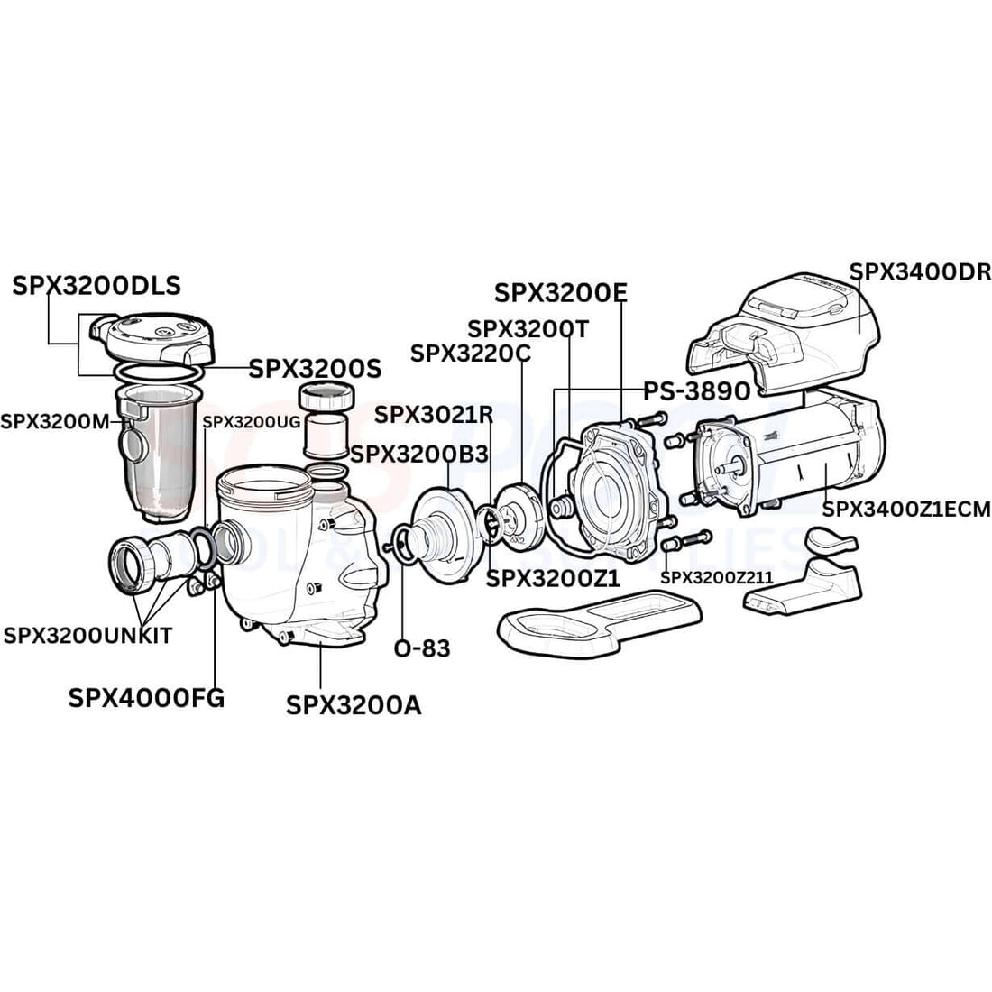 Hayward EcoStar VS Variable Speed Pump Diagram & Part List