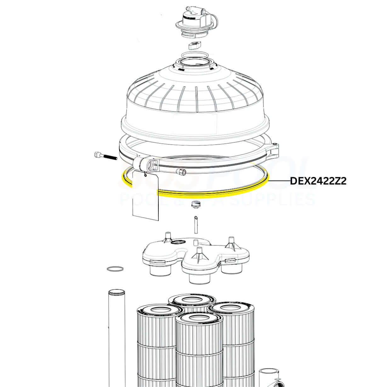 Hayward Metal Reinforced Filter Tank Seal | DEX2422Z2