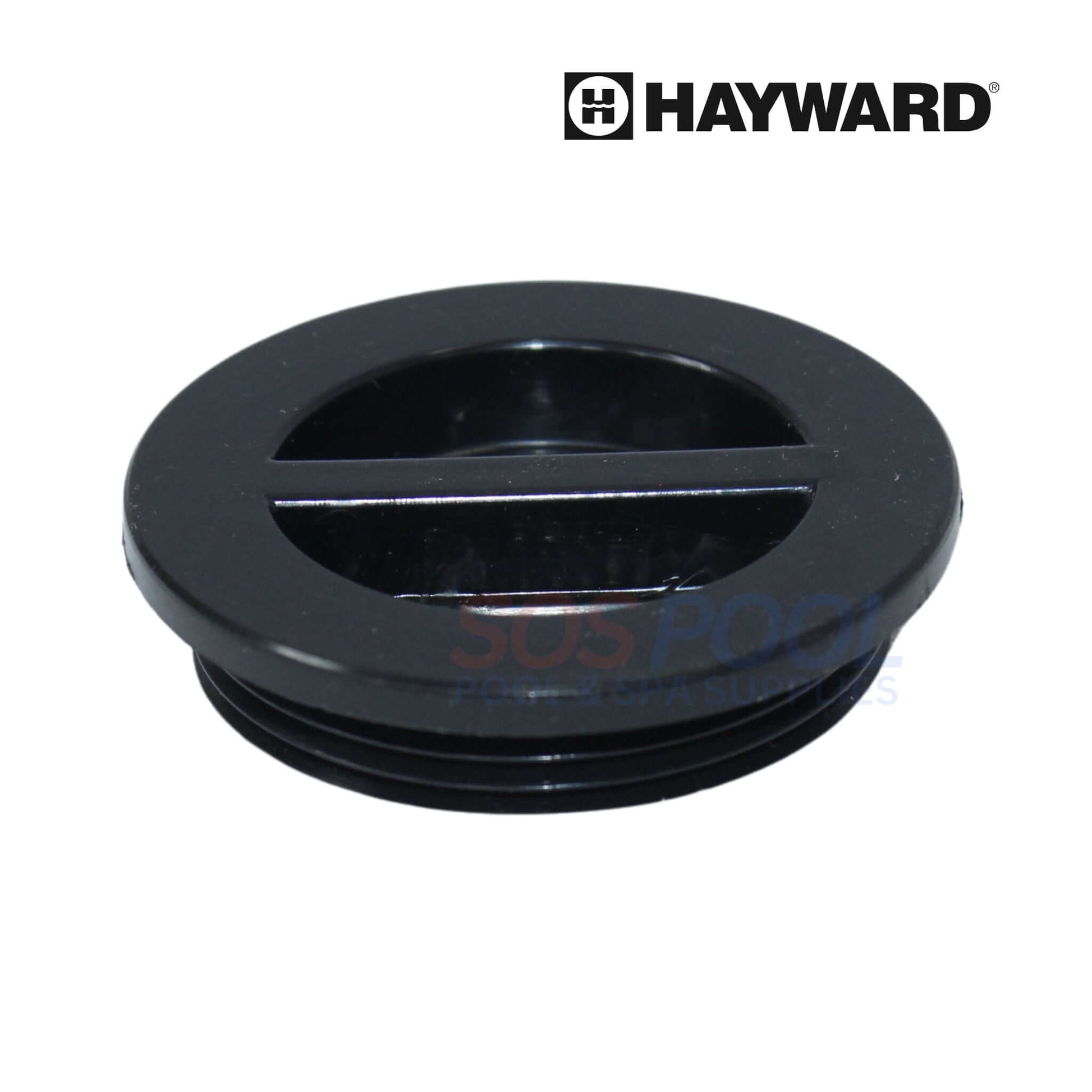 Hayward 1.5" flush plug for return fittings, durable seal for pool maintenance, OEM part SP1022BBLK, SOS Pool.
