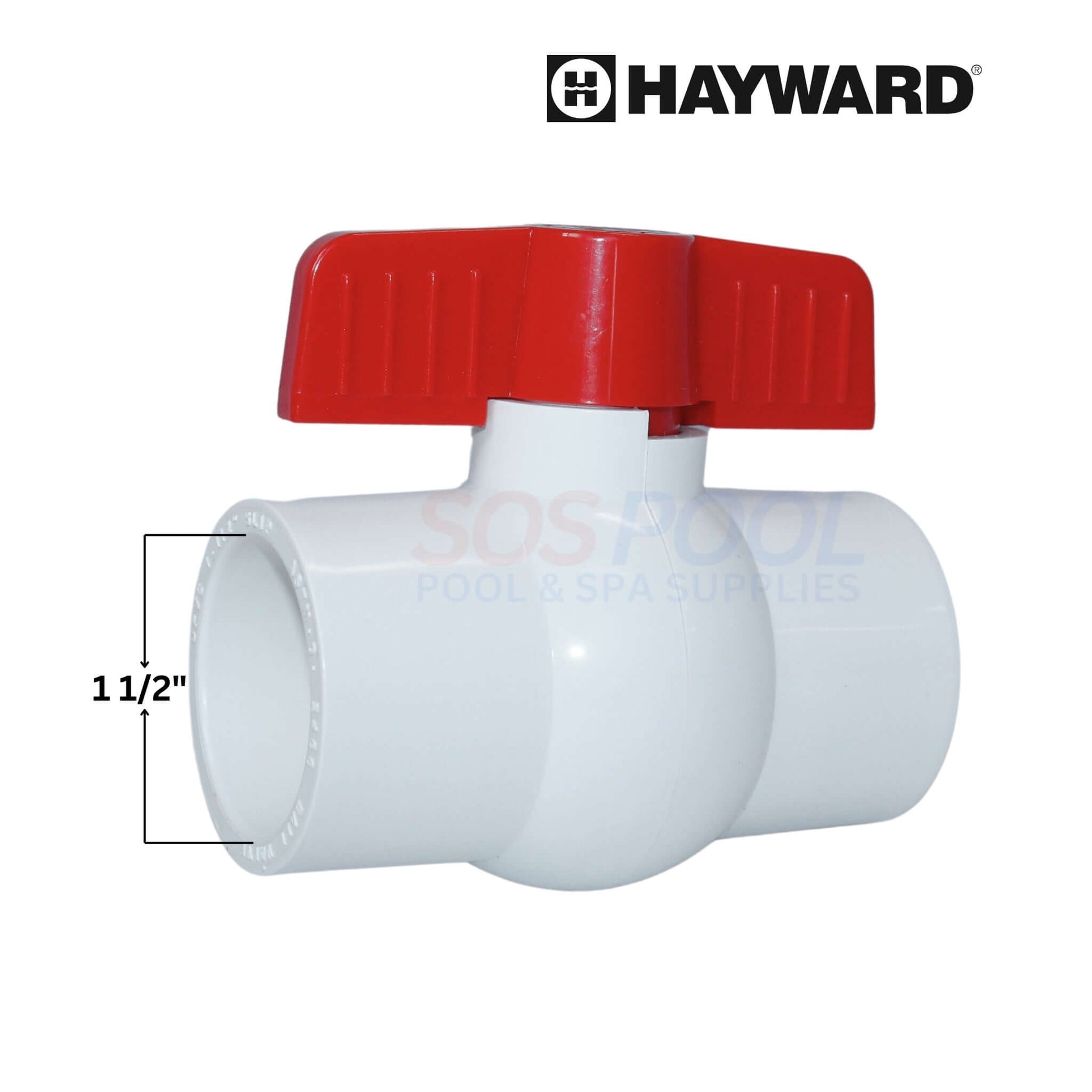 Hayward QVC Compact Ball Valve for effective flow control, PVC body, 1-1/2" size, SOS Pool SKU: QVC1015SSEW.