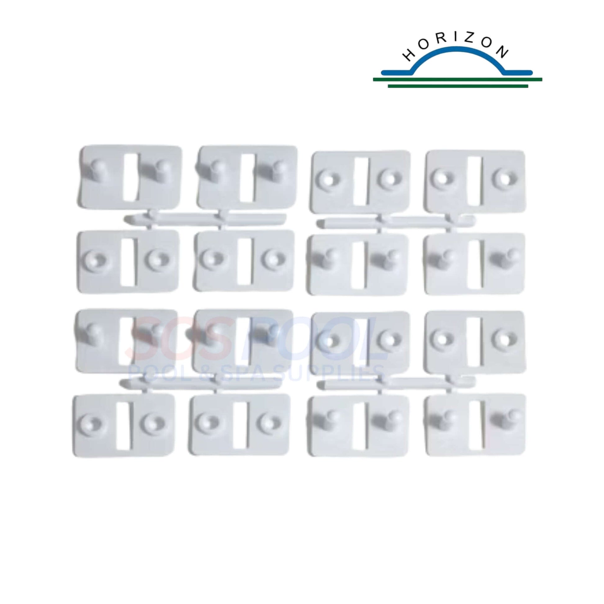 Horizon Universal Solar Blanket Cover Strap Kit | HV-7010 includes 12 white cover plates for secure solar cover attachment for pools.