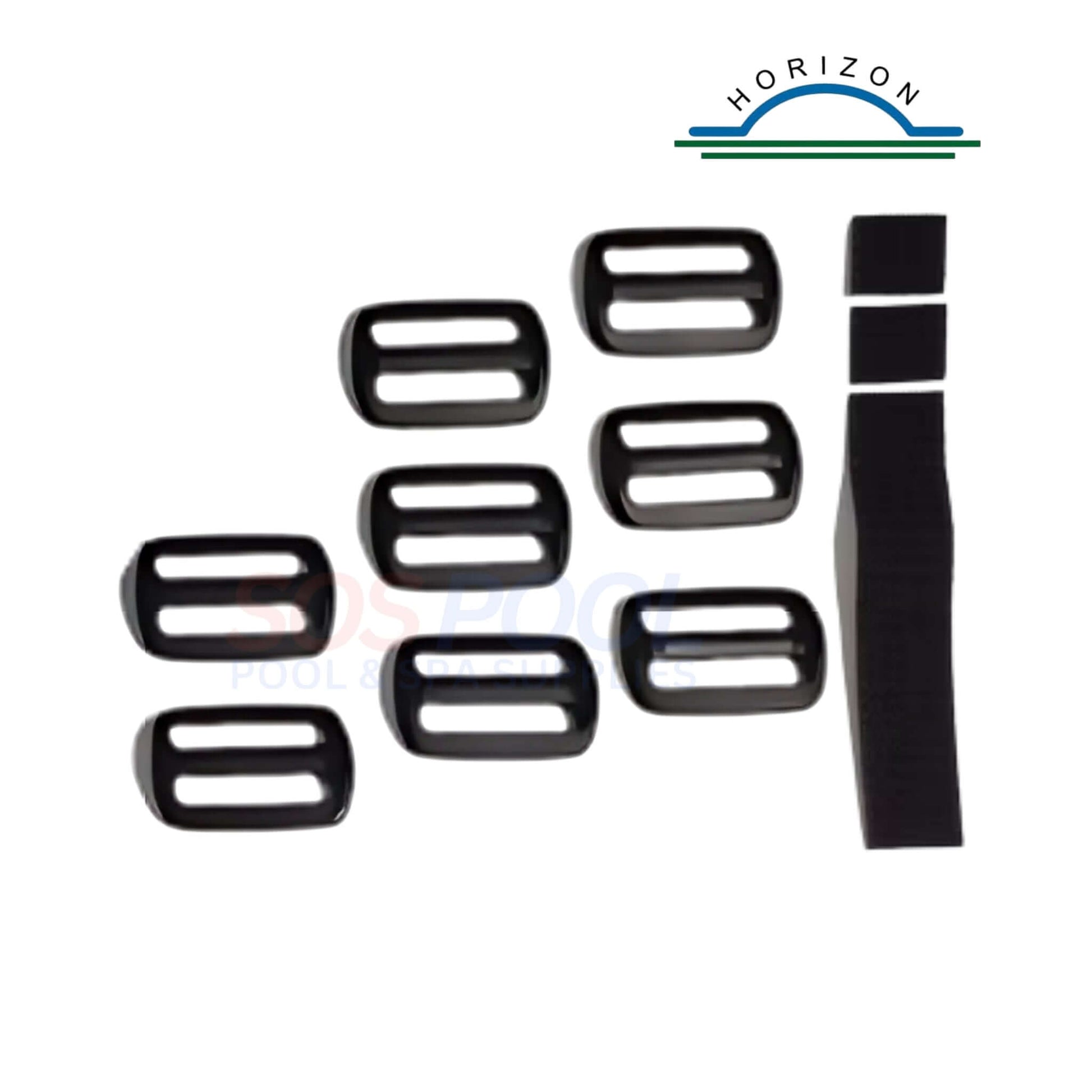 Horizon Universal Solar Blanket Cover Strap Kit | HV-7010 includes strong buckles and Velcro hooks for pool supplies.