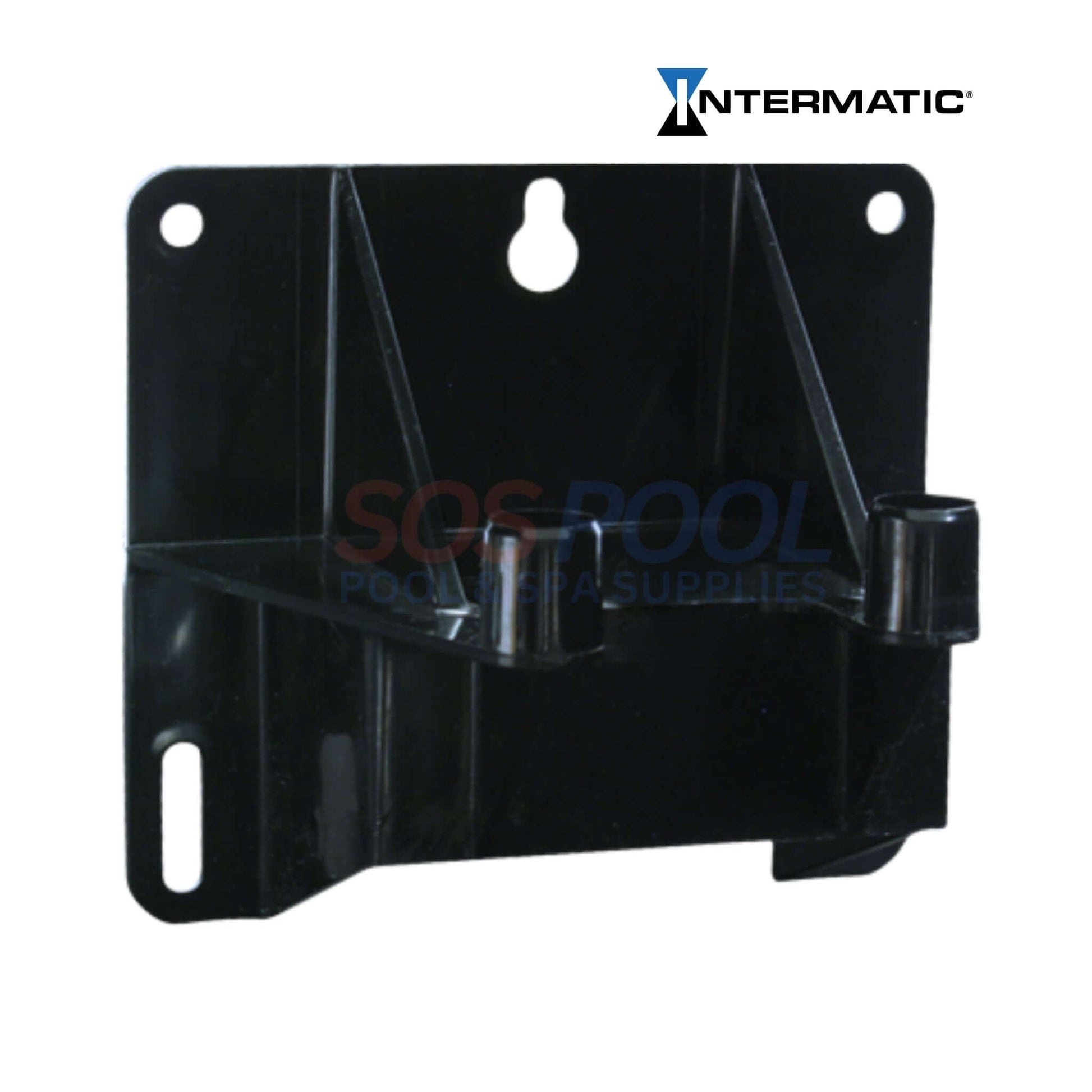 Intermatic PA114 Junction Box Mounting Bracket in black for pool & spa light, durable, pre-drilled for easy installation.