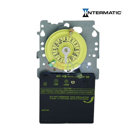 Intermatic T101M 24-Hour Mechanical Time Switch for SOS Pool and lighting control, single pole switch mechanism.
