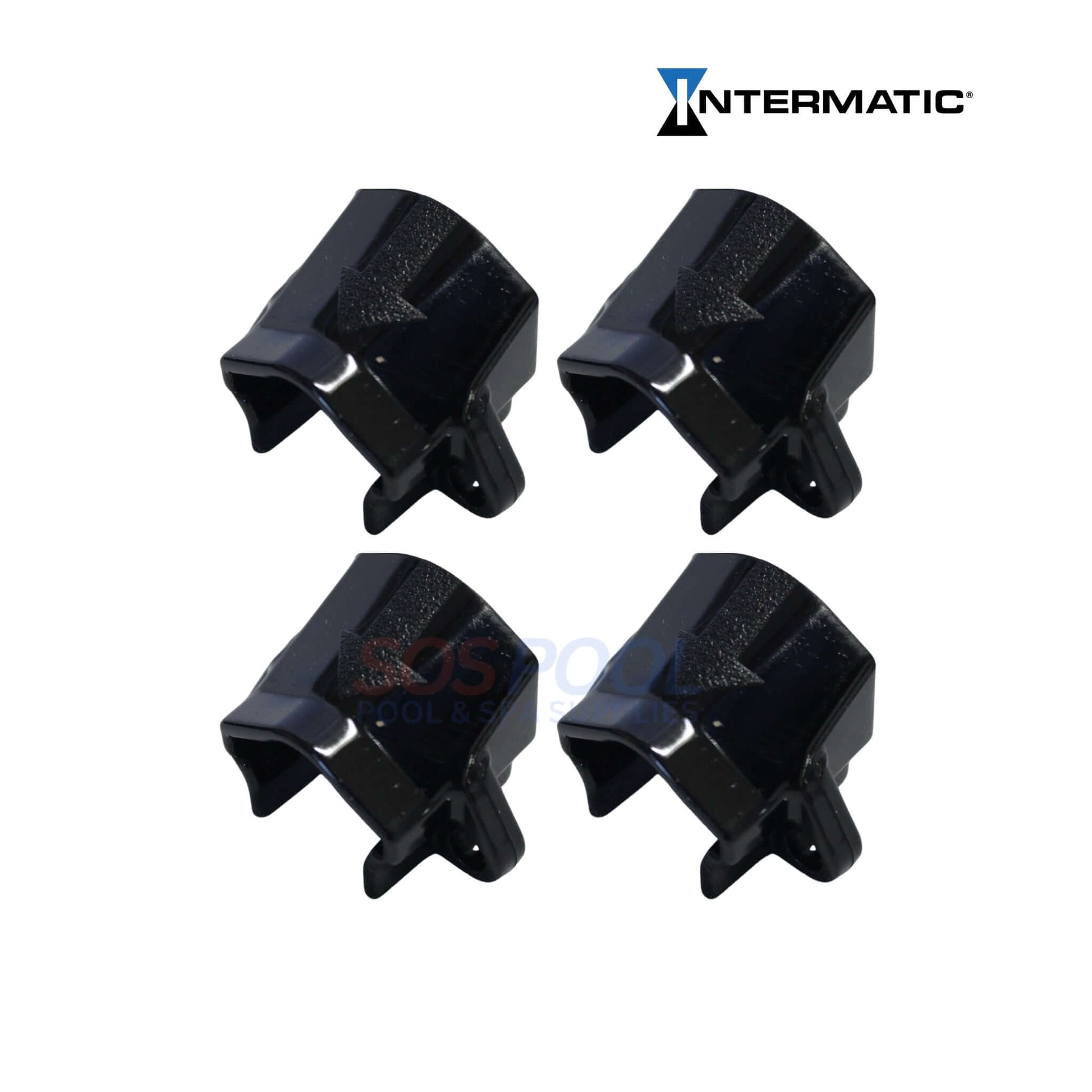 Intermatic Pool & Spa 4 Light Junction Box | PJB4175, black clips, pack of four, for securing pool light wiring, SOS Pool supplies.