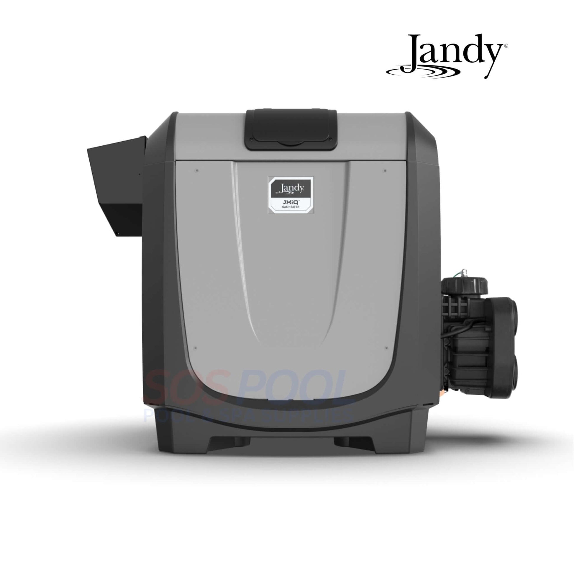 Jandy JXiQ 260NK Natural Gas Pool Heater, compact gray design, ideal for swimming pool parts and supplies, 260,000 BTUs, energy-efficient.