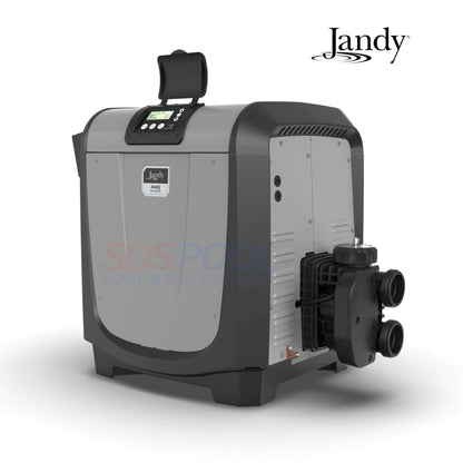Jandy JXiQ 400NK natural gas pool heater, gray with digital display, ideal for SOS pool and spa supplies.