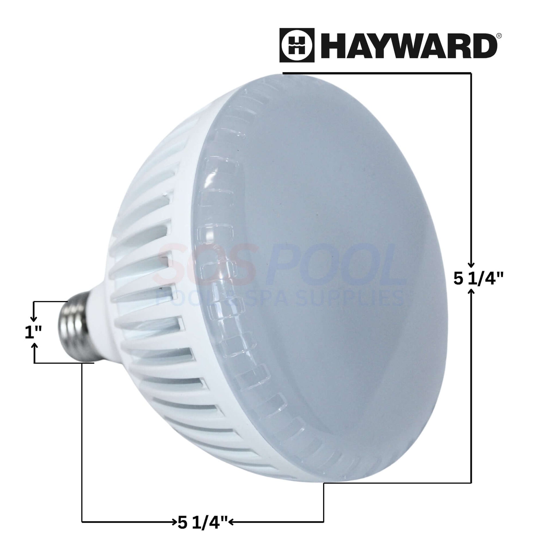 J&J Electronics PureWhite Pro LED Pool Lamp | Cool White | 120V | 46610 shown from the side, highlighting dimensions and design.