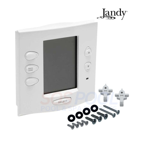Jandy AquaLink RS OneTouch Indoor Control Panel with screws and mounting hardware, SKU 7953, for seamless pool control.