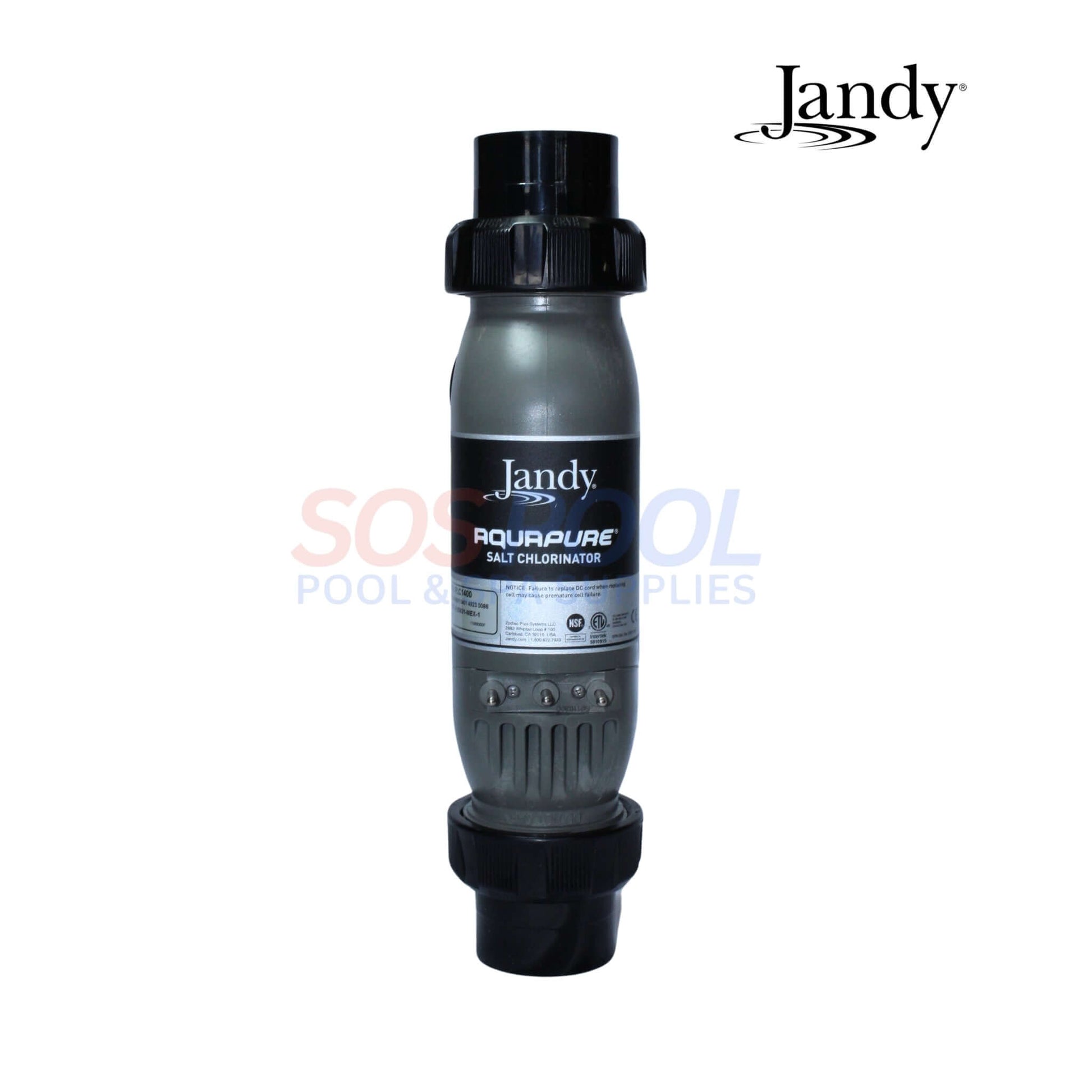 Jandy AquaPure Salt Cell Kit, PLC1400 for SOS Pool, 3-Port design for up to 40k gallons, efficient chlorine generation.