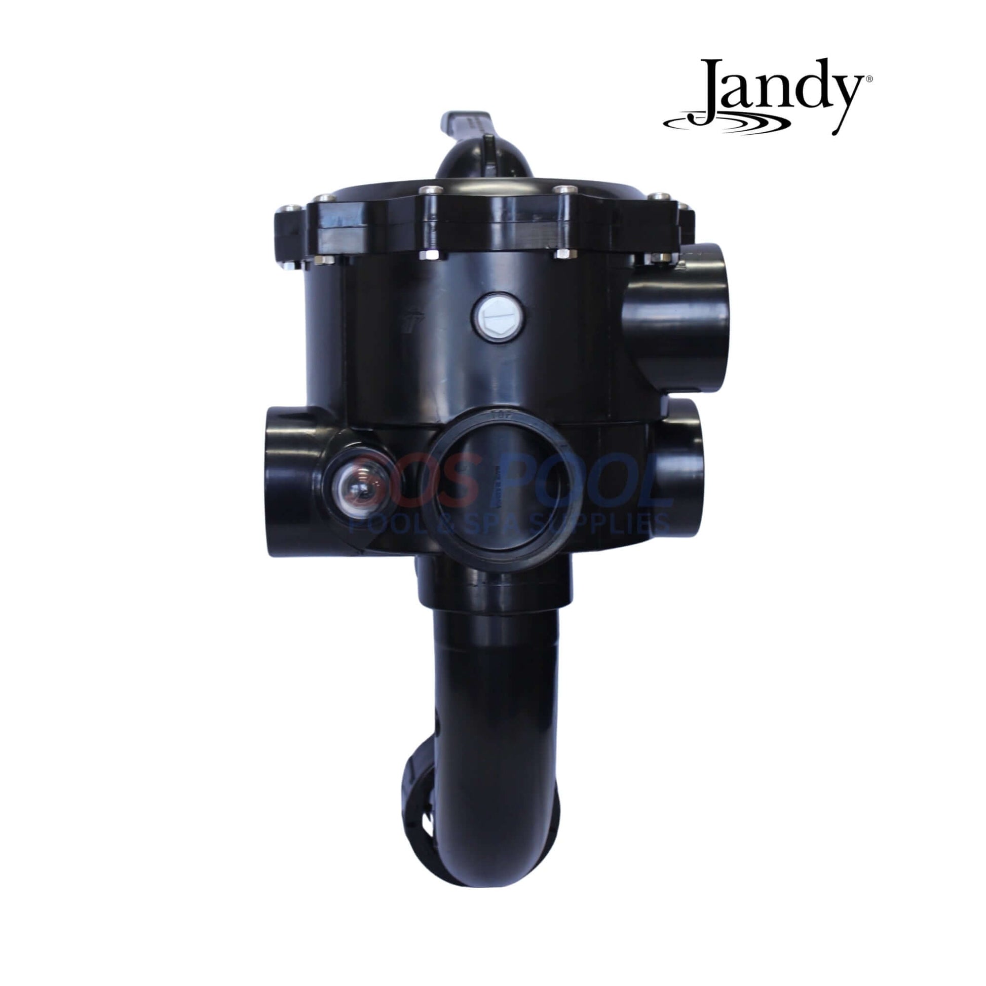 Jandy DEL48/60 2" Side Mount Multiport Valve | A0553645 in black, featuring six-position control for swimming pool systems.
