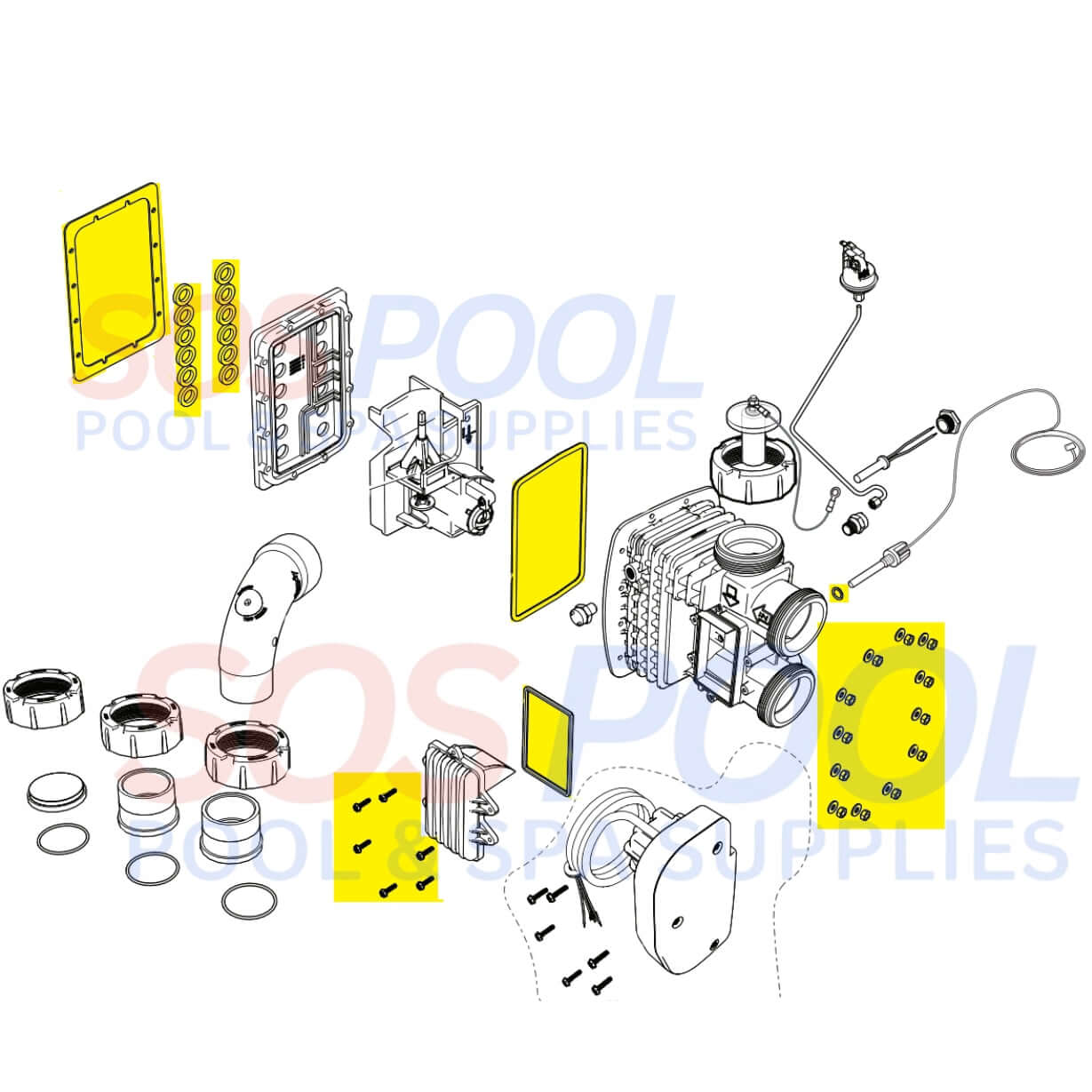 Jandy Gasket Seals and Hardware Kit For JXI Heater Manifold | R0589500