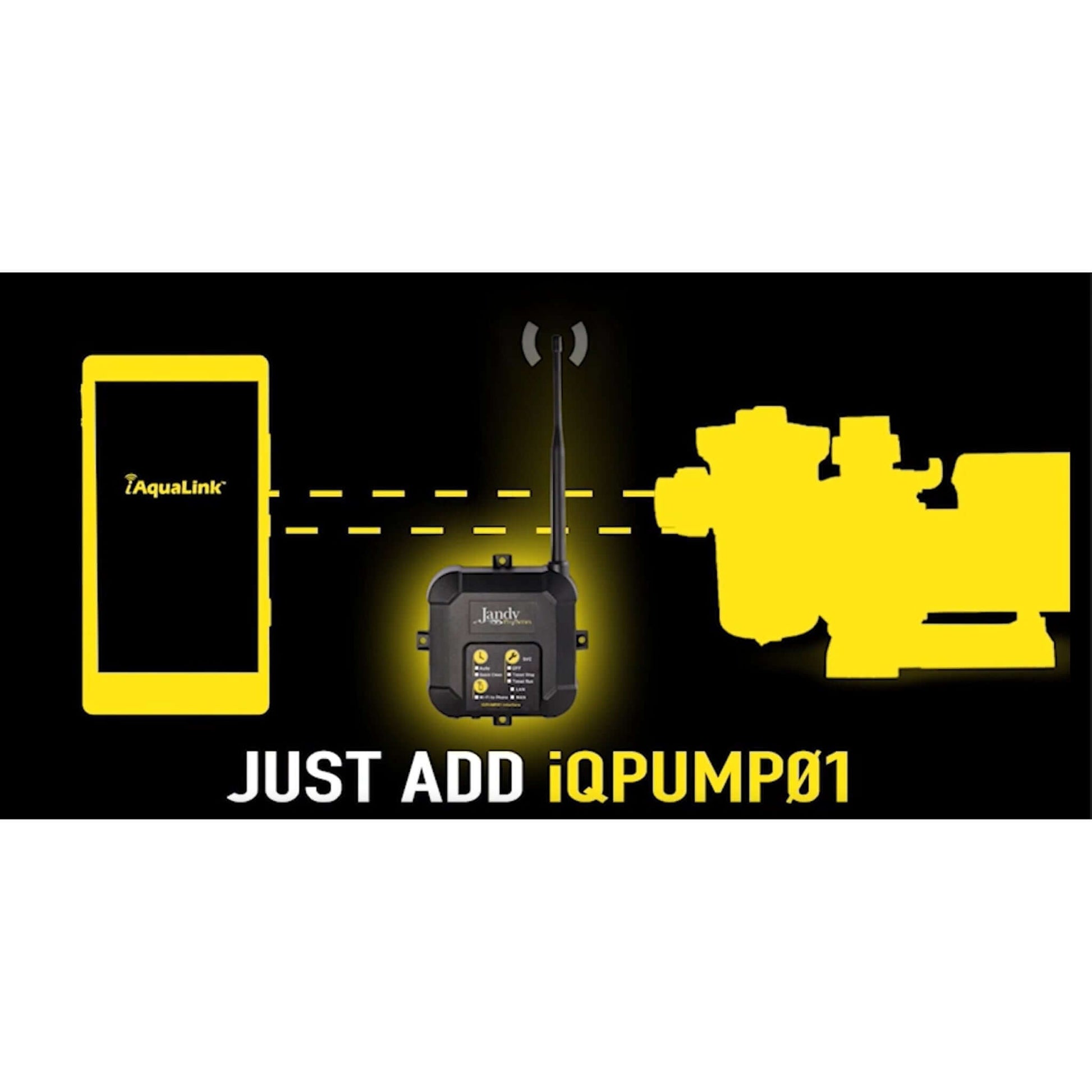 Jandy IQPUMP01 Pump Automation System with smartphone integration and variable-speed pump, enhancing pool control and convenience.