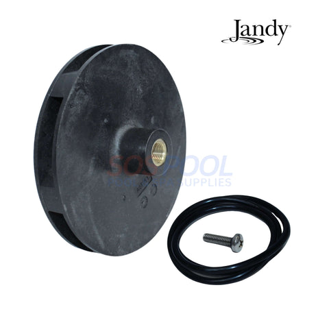 Jandy Impeller Kit R0807207 for SWF125 0.75HP and SHPF 5HP pumps, includes impeller, screw, and O-ring for SOS Pool.