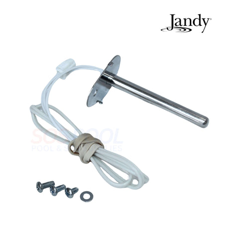 Jandy Flue Sensor Kit Thermistor R0719402 for JXiQ Heater, includes screws, wire, and connector, ideal for pool safety.