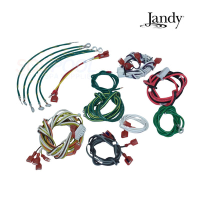 Jandy JXiQ Heater Wiring Harness Kit R0988900 showing various heavy-duty wires and OEM connectors for pool heating maintenance.