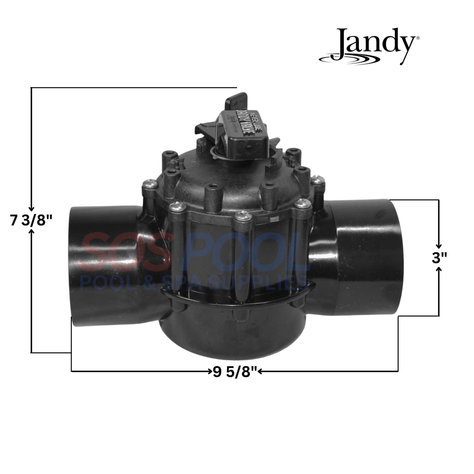 Jandy Neverlube 2-Port Diverter Valve 4718 for pools, 2.5"-3", reliable CPVC construction, from SOS Pool.