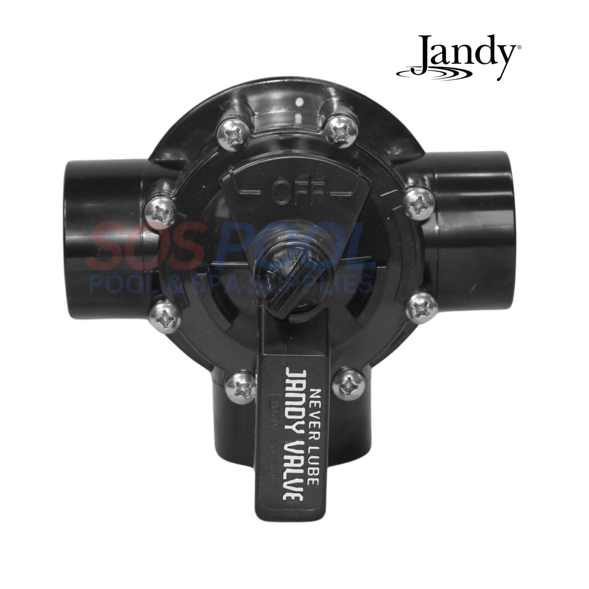 Jandy NeverLube 3-Port Diverter Valve 4715 for SOS Pool - Durable, maintenance-free flow management for pools and spas.