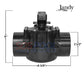 Jandy NeverLube 2-Port Diverter Valve dimensions 6 x 6 x 2.5 inches for efficient pool flow management at SOS Pool.