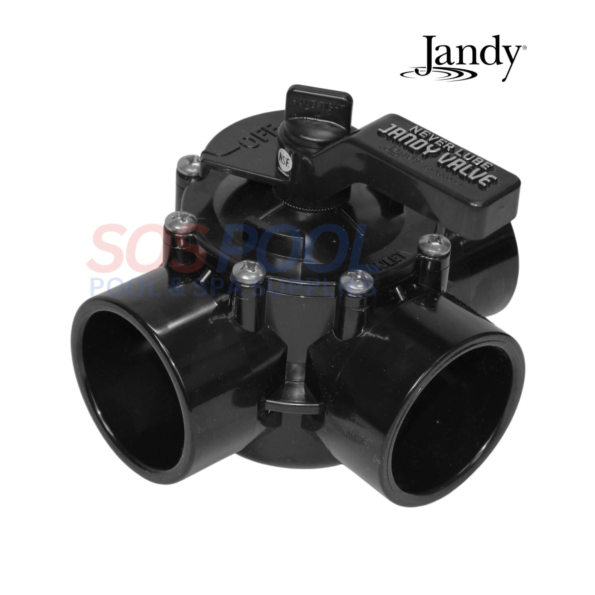 Jandy Neverlube 3 Port Diverter Valve 4717, 2" - 2.5" CPVC, SOS Pool for efficient pool and spa flow management.