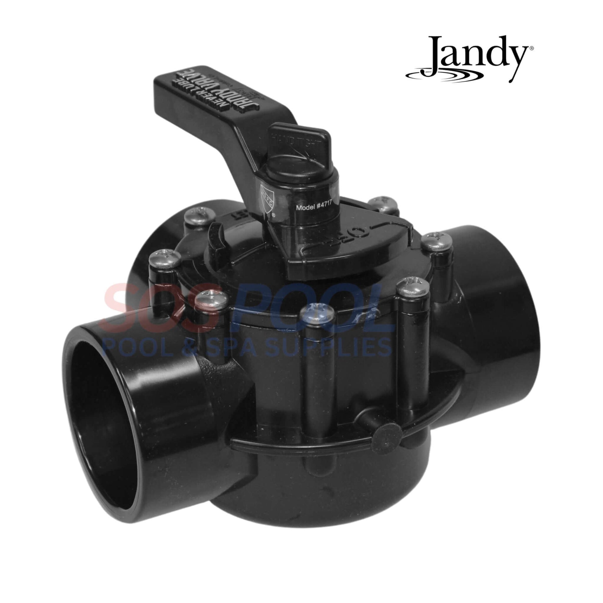 Jandy Neverlube 3 Port Diverter Valve 4717 for efficient flow management in SOS Pool systems. Durable CPVC construction.
