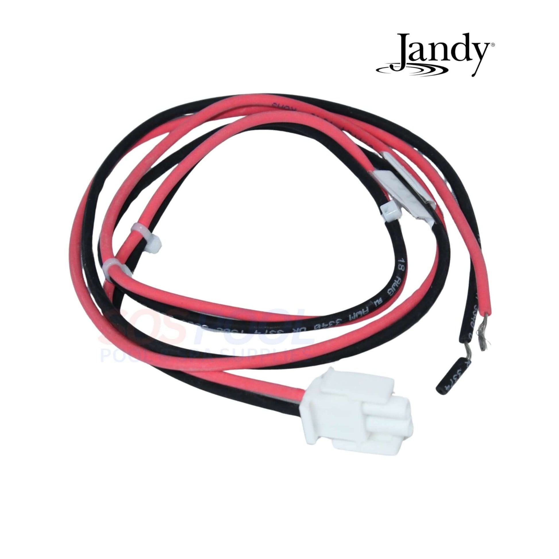 Jandy Power Interface Wiring Harness Kit R0985500 for JXiQ heaters, featuring red and black wiring for reliable pool power connectivity.