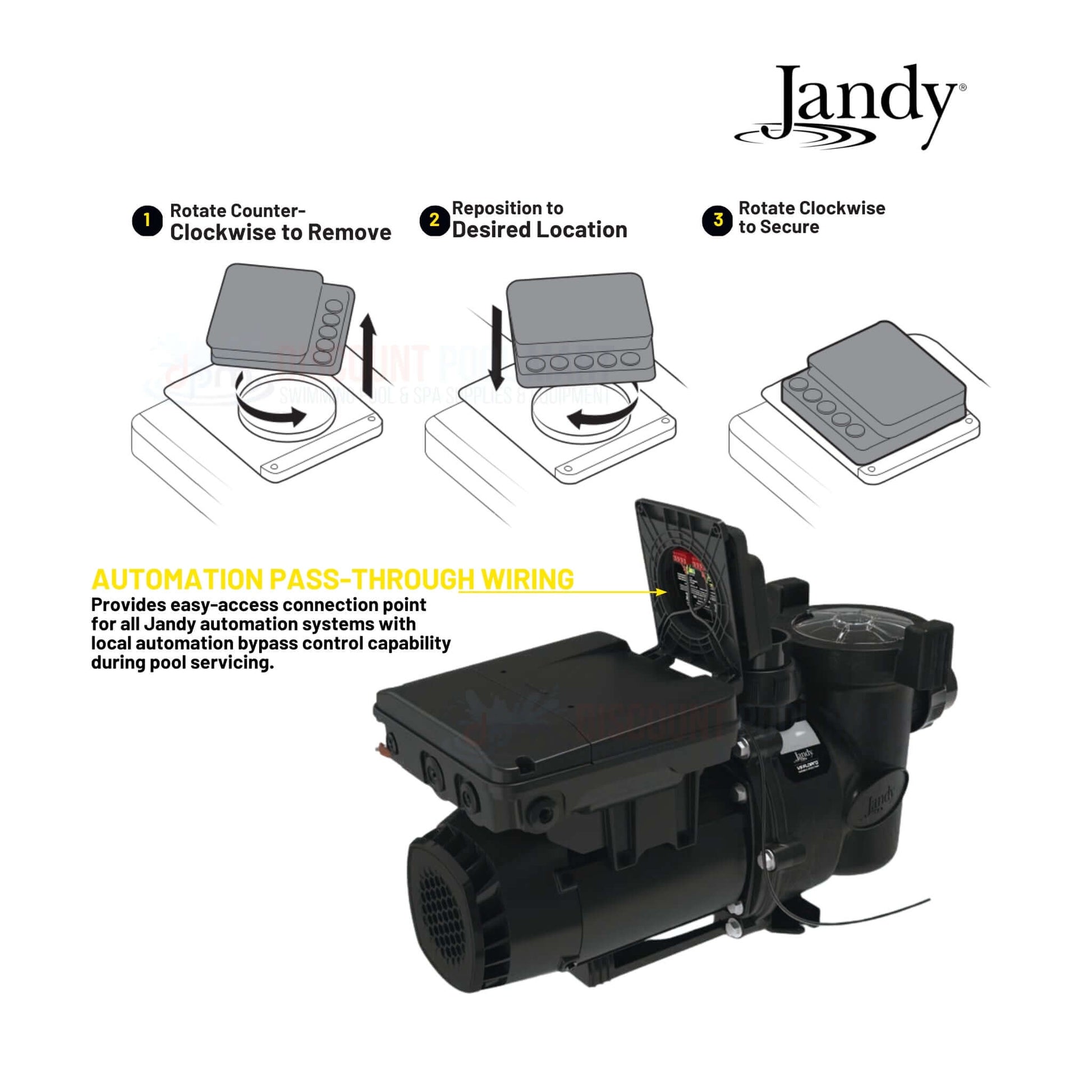 Jandy SPEEDSET Pump Controller showing installation instructions with automation wiring for pool servicing, ideal for SOS pool supplies.