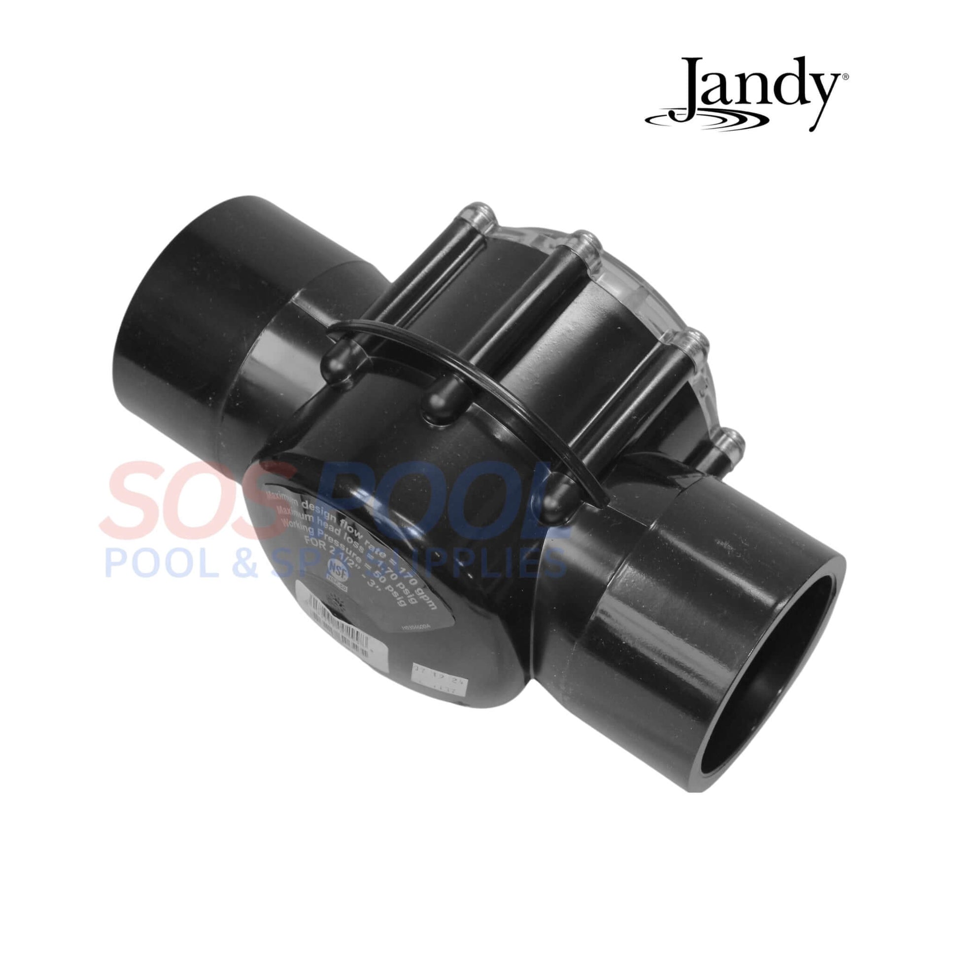 Jandy Swing Straight Check Valve 7307, 2.5"-3", durable CPVC for pool systems by SOS Pool.