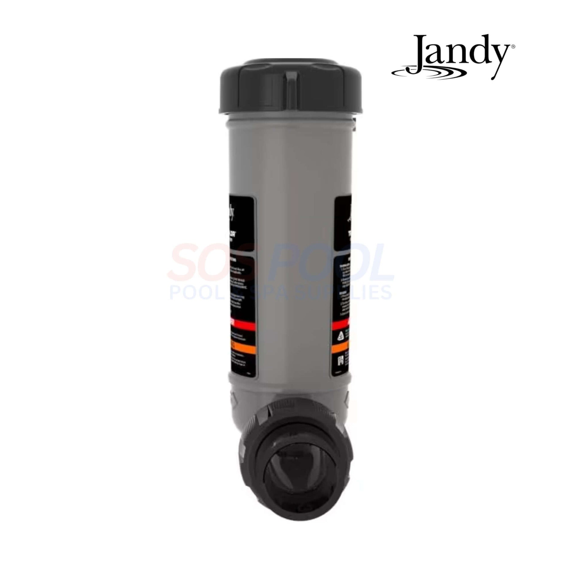 Jandy TruChlor Erosion Feeder Chlorinator TCLVSCG in gray, designed for seamless chlorine distribution in swimming pools.