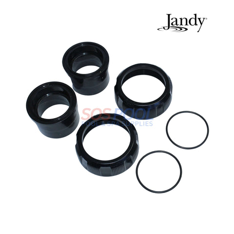 Jandy Union Tail Piece Kit components including union assemblies and O-rings, ideal for PlusHP PHPF PHPM pumps, SOS Pool.