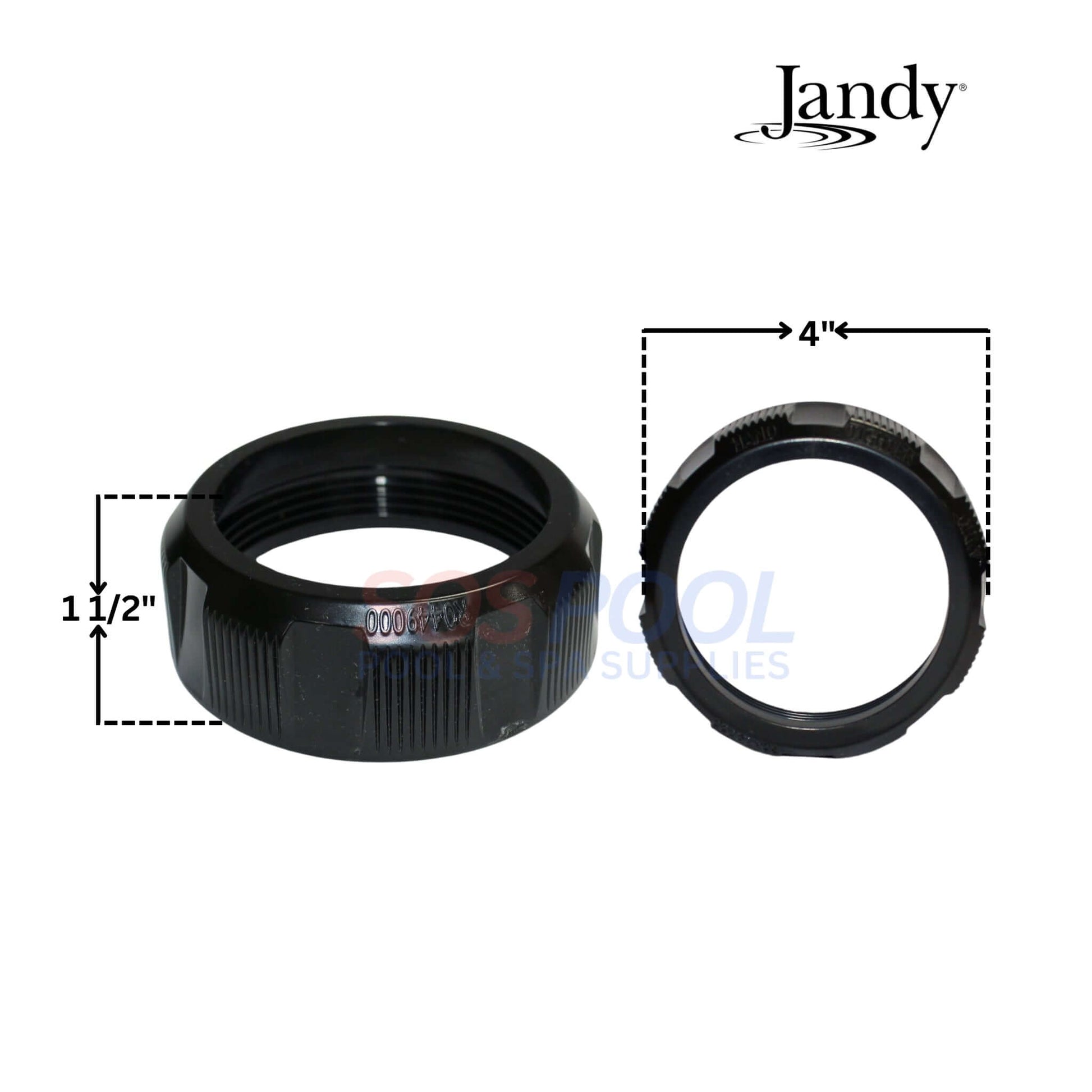Jandy Universal Half Union Set & Drain Plug Cap for DEV and DEL filters, suitable for Jandy CV, CL, CS series, SOS Pool.