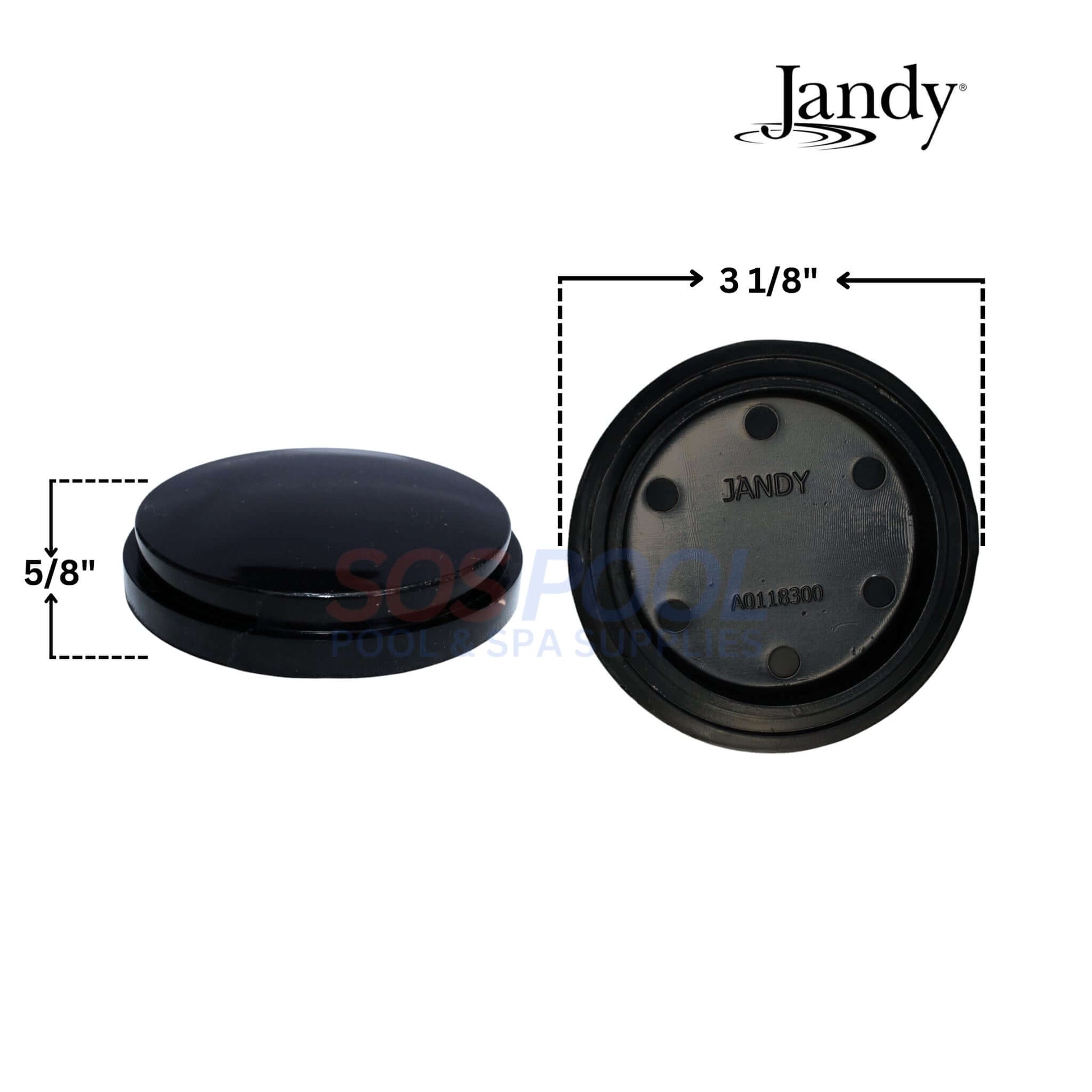 Jandy Universal Half Union Cap, 3 1/8" diameter, 5/8" height, compatible with Jandy filters, SOS Pool Supplies.