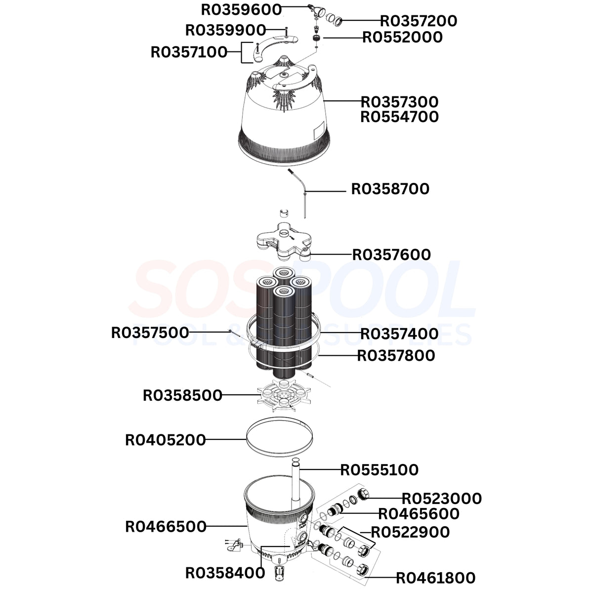 Jandy CV & CL Filter Diagram & Part List