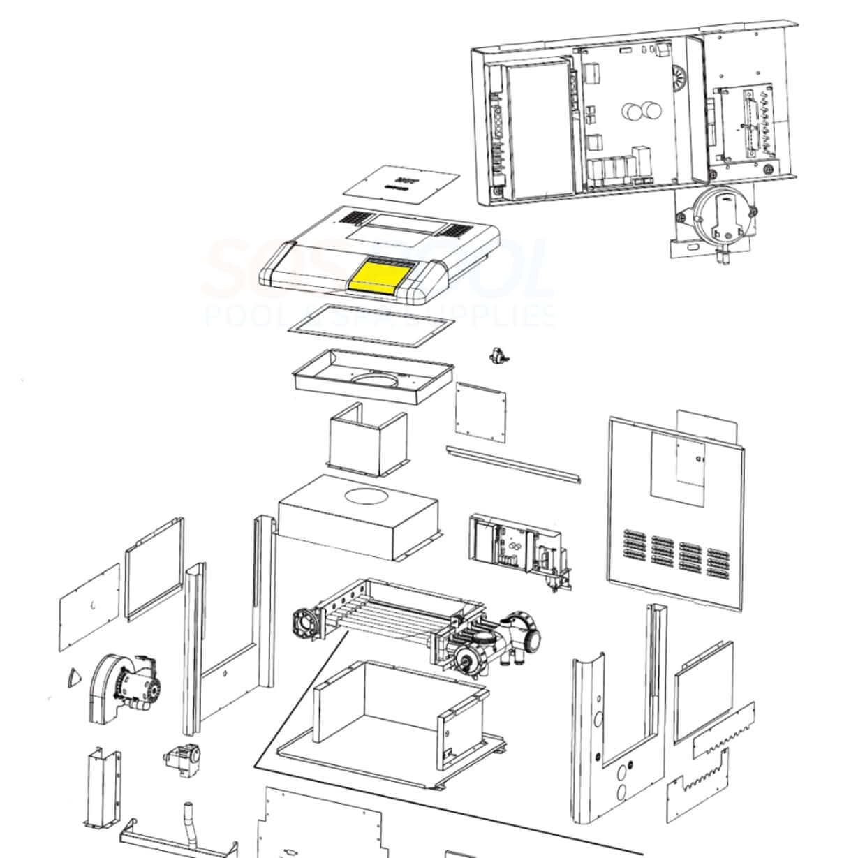 Jandy Interface and Bezel Display Cover For LXi Heaters | R0458400