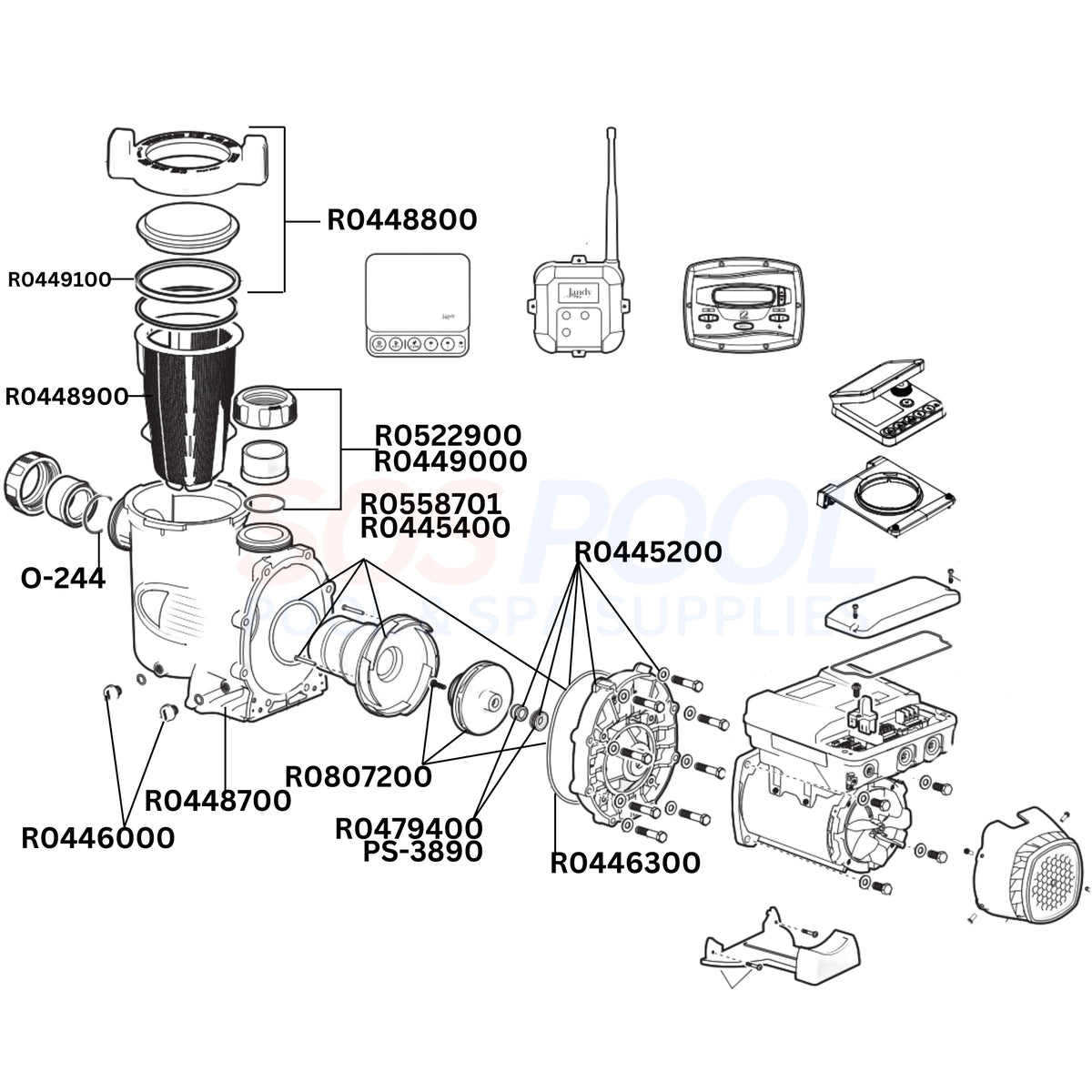 Jandy PlusHP 2.7HP Variable Speed Pump Diagram & Part List
