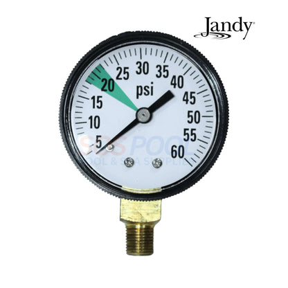 Jandy Pressure Gauge R0377700 for Ray-Vac Energy Filter with 0-60 PSI range and 1/8" MPT connection from SOS Pool.