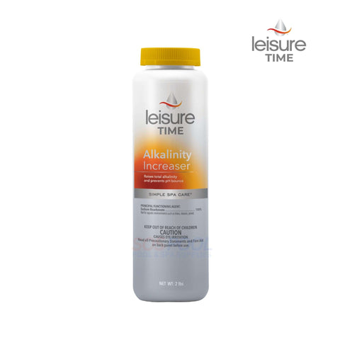 Leisure Time Alkalinity Increaser for hot tubs and spas by SOS Pool. 2 lbs. formula for balanced pH levels.
