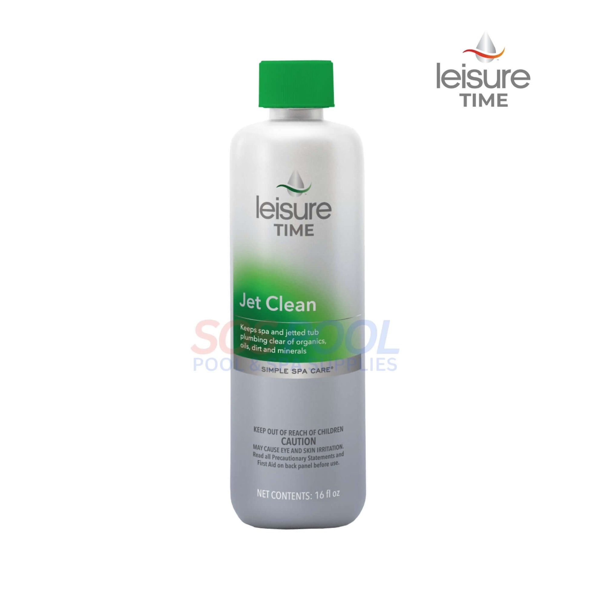 Leisure Time Jet Clean 16oz cleaner for spas and jetted tubs, 45450, keeps plumbing free from buildup of organics, oils, dirt.