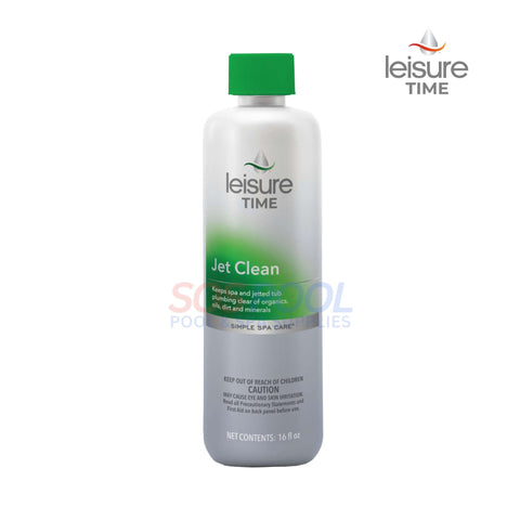 Leisure Time Jet Clean 16oz cleaner for spas and jetted tubs, 45450, keeps plumbing free from buildup of organics, oils, dirt.