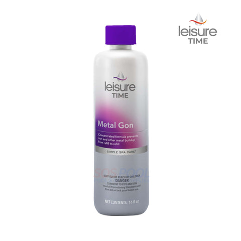 Leisure Time Metal Gon 16 oz. for removing iron and metal from spas, prevents stains, SOS Pool product.