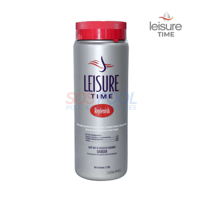 Leisure Time Replenish Shock Oxidizer 2lb, 45310A - 4-in-1 spa treatment for clear water and sanitized conditions.