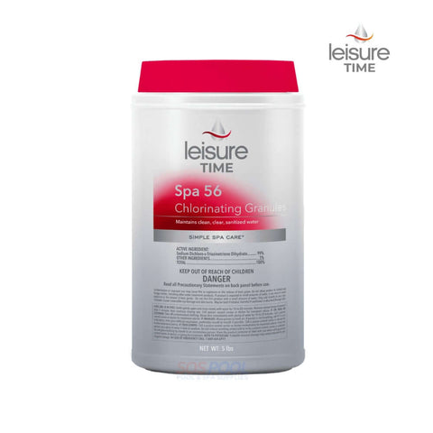Leisure Time Spa 56 Chlorinating Granules for hot tubs, 5 lbs, effective sanitization, SOS Pool.
